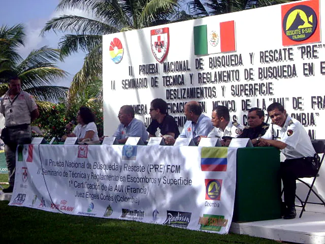 II Prueba Nacional de Búsqueda y Rescate (PRE) de la FCM y primera certificación en México de la AUI (Francia), con el juez Engels Cortés (Colombia).