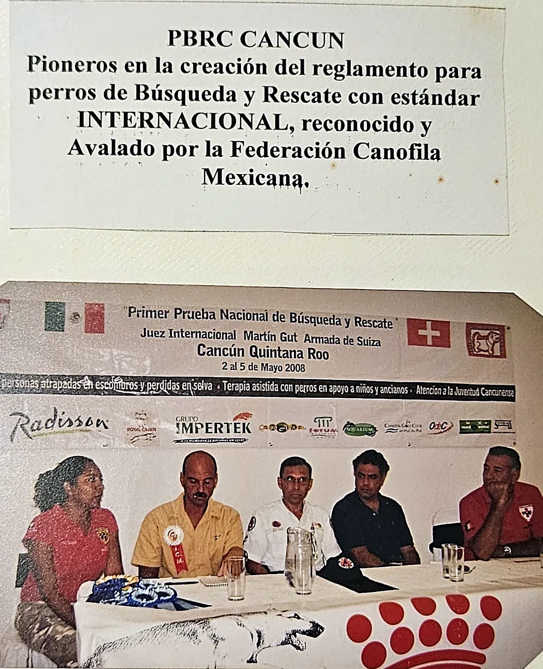 Presentación de la Primera Prueba Nacional de Búsqueda y Rescate, con el juez internacional Martín Gut, de la Armada de Suiza.
